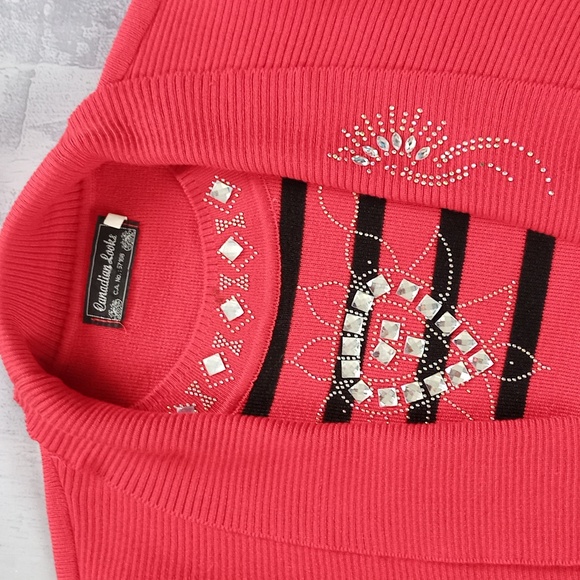 Vintage 90s JEWELS Double Layey Canadian Looks Sweater - Picture 3 of 10